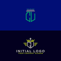 Set logo design inspiration for companies from the initial letters of the CU logo icon. -Vectors