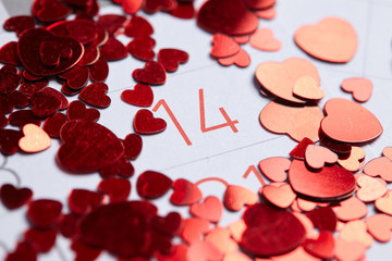 heart confetti background
