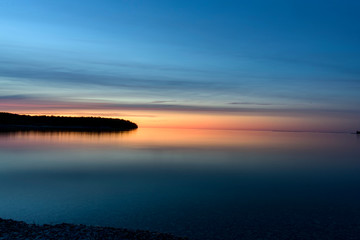 twilight over Schoolhouse Beach in Washington Island Wisconsin