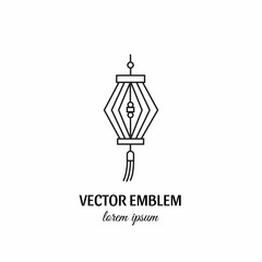Vector set of asian street and chinese holiday lanterns
