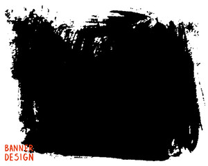 Grunge background black isolated on white. Ink stain. Template for inserting text. Abstract paint trail