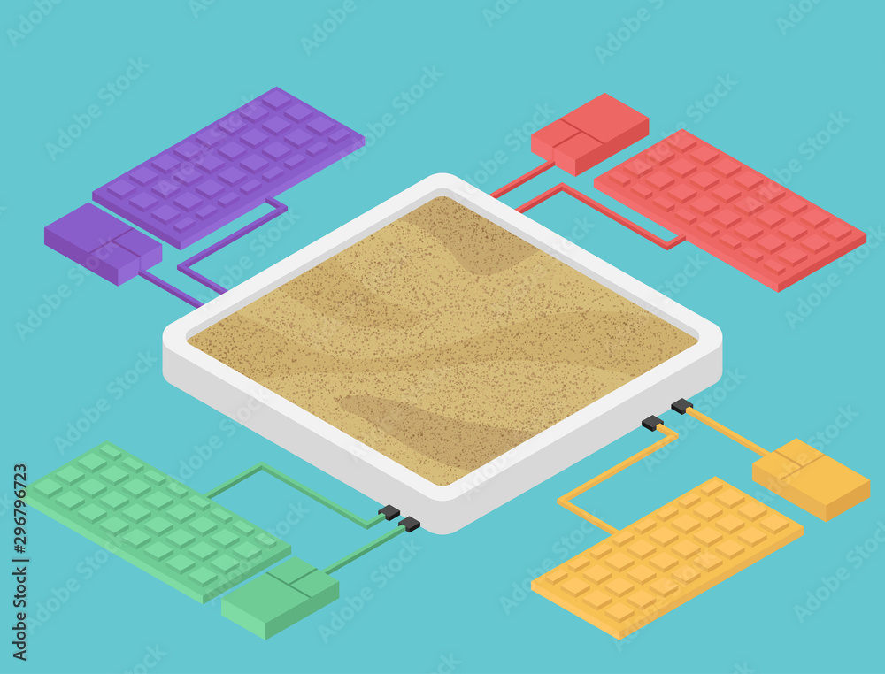 Wall mural sandbox technology test developing programs