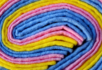 folded colored rags