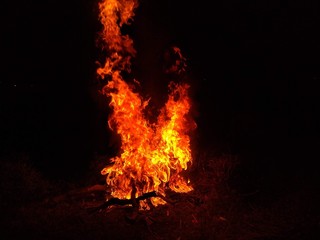 fire on black background