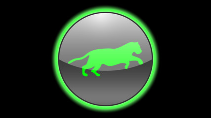 Tiger icon vector design. Green neon icons with animals. Animals icons vector. 