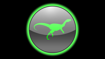 Dinosaur icon vector design. Green neon icons with animals. Animals icons vector. 