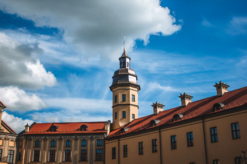 Fototapeta premium Mirskiy castle. Medieval Mirskiy castle in Mir. Grodno region. Historic castle in Belarus.