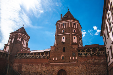 Obraz premium Mirskiy castle. Medieval Mirskiy castle in Mir. Grodno region. Historic castle in Belarus.