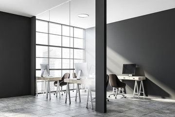 Gray comfortable modern office corner