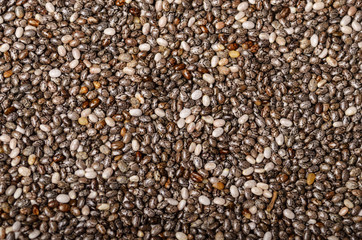 Natural raw healthy organic Chia seeds closeup