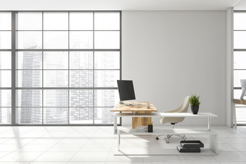 White manager office workplace interior