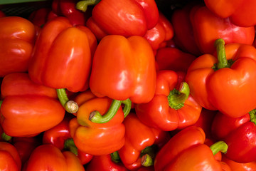 Bright colorful bell peppers. raw, plant-based diet. vegan or vegetarian food background