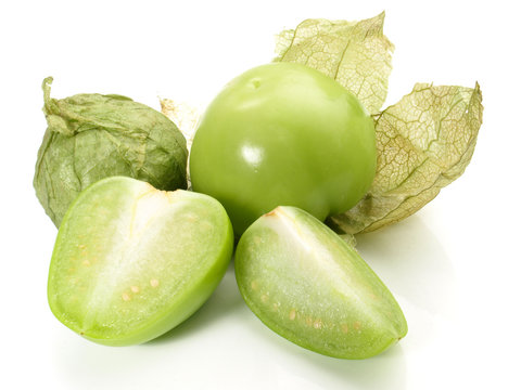 Mexican Tomatillo On White Background