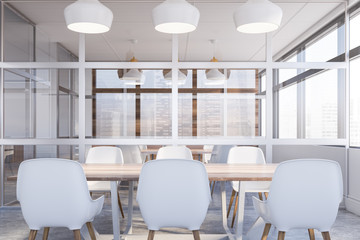 Modern office white meeting room interior