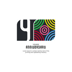 40 Year Anniversary Vector Template Design Illustration