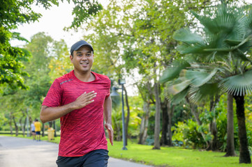 Healthy runner jogging outdoor. Fitness and sport healthy lifestyle concept.