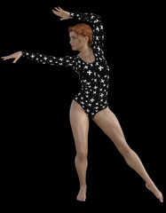 3d rendring of woman doing gymnastic
