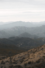 Far away mountains in a cloudy day 