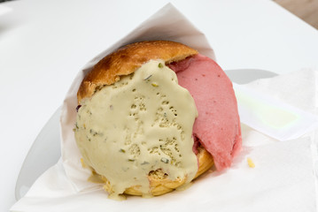 Brioche with Sicilian ice cream