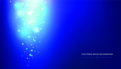 Scattered brush blue background. Fantastic light effect for christmas card design.