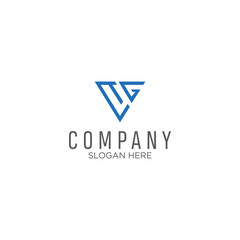Fototapeta premium Abstract Triangle letter T G GT Logo Design vector logotype . Line Triangle creative simple logo design template. Universal geometric symbol 