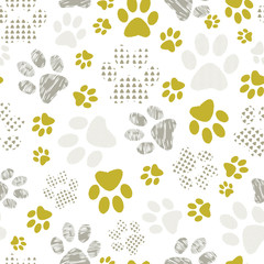 Seamless pattern with patterned paws.