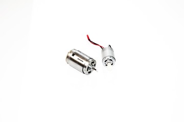 Two Electric motor on white background