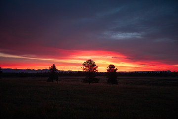 Fototapeta na wymiar Sunrise at yellow stone national park