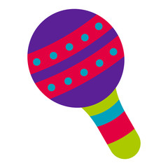 Traditional mexican maraca on a white background - Vector