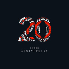 20 Year Anniversary Vector Template Design Illustration