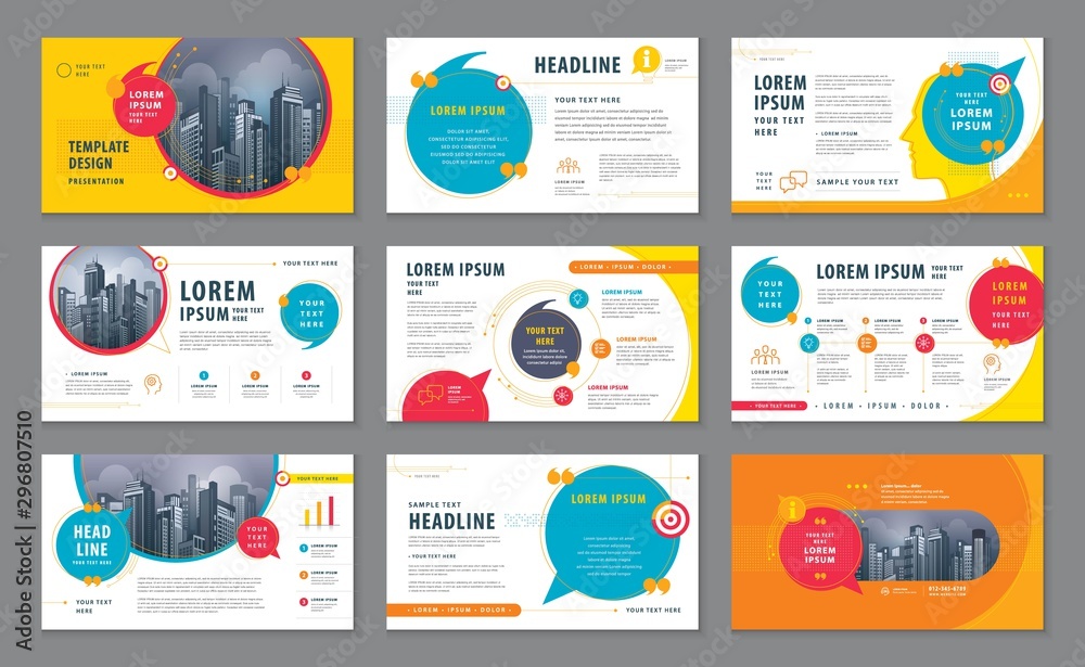 Poster abstract presentation templates, infographic elements template design set