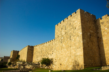 Fototapeta na wymiar Eastern castle architecture protection stone walls Turkey UNESCO world heritage site for touristic destination and historical sightseeing 