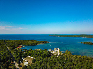 Fototapeta na wymiar aerial view of Washington Island Wisconsin