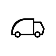 Trash truck icon. Ecology symbol. Logo design element