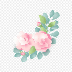 Isolated pink flower composition