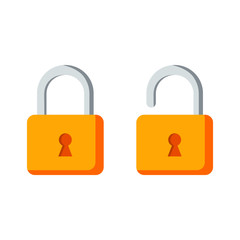 padlock Icon. lock and unlock isolated on white background. vector Illustration.