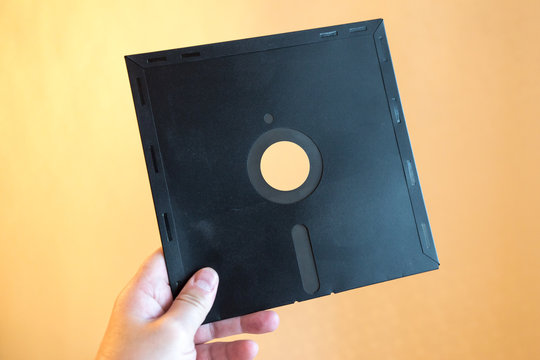 The first model of a computer diskette is a prototype for recording electronic data and program code.