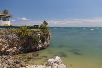 Summer day on the coast of Cascais, Portugal.