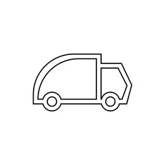 Fototapeta premium Trash truck icon. Ecology symbol