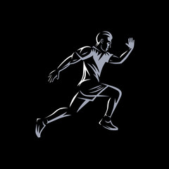 Fototapeta na wymiar Art concept of a running man.