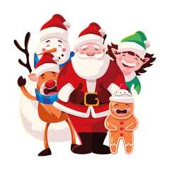 card of christmas with icons of xmas