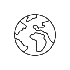 World line black icon. Save the planet sign. Eco friendly. Earth day symbol. Button for web page, app, promo. UI UX GUI design element.
