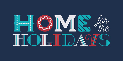 Happy holidays hand drawn fancy lettering
