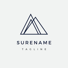 Abstract mountain peak logo vector icon illustration custom logo design vector