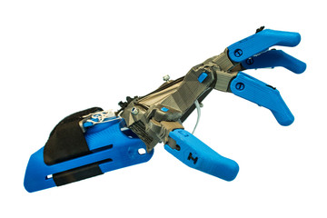 blue plastic and metal implant