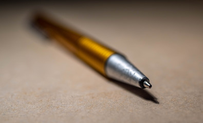 close-up on a pen tip