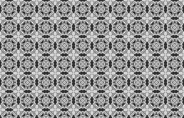 black and white ornate kaleidoscopic pattern 