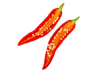 Close up red hot chili spur pepper