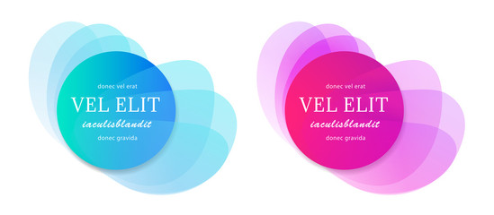 Set of creative round colorful vector shapes. Abstract vector banners. Design elements. Modern abstract vector banner set flat geometric form with various colors. EPS 10