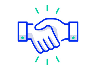 Handshake line icon. Partnership and agreement symbol. Vector illustration